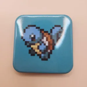 (Clearance) Squirtle Pixel Art Square Can Badge